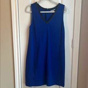 Banana Republic Leathered V-Neck Sleeveless Shift Dress